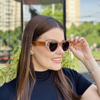 safine com br oculos de sol feminino redondo marrom degrade nubia 2