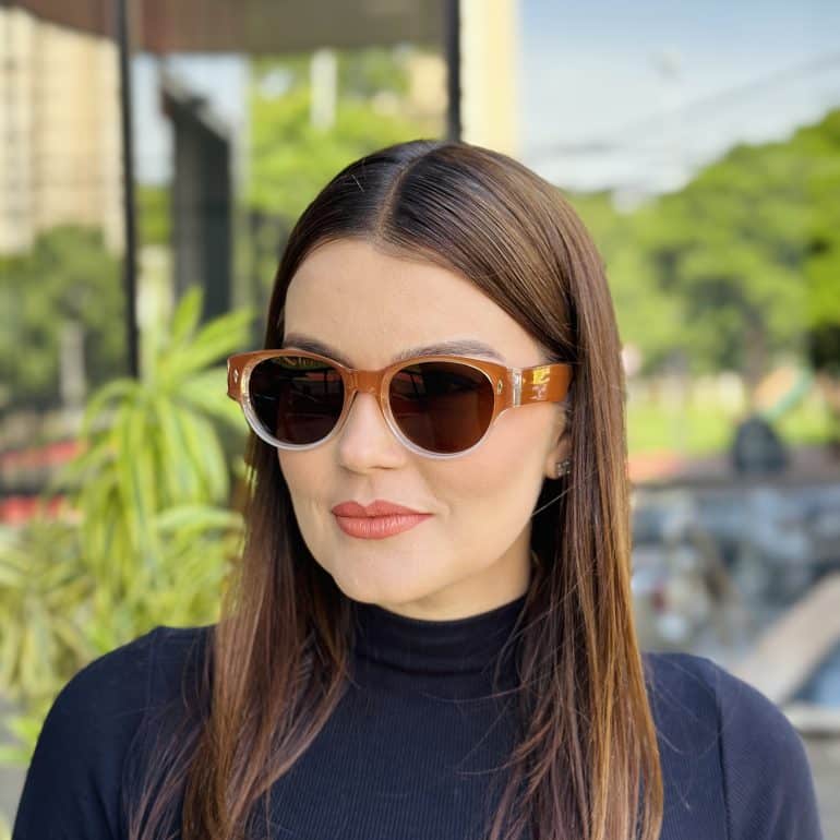 safine com br oculos de sol feminino redondo marrom degrade nubia