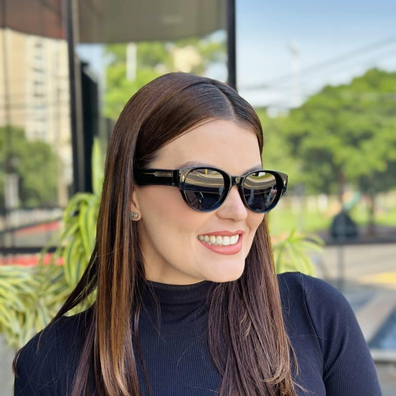 safine com br oculos de sol feminino redondo preto nubia 5
