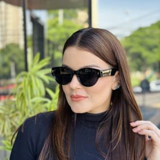 safine com br oculos de sol feminino redondo preto nubia 6