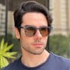 safine com br oculos de sol masculino quadrado azul denis