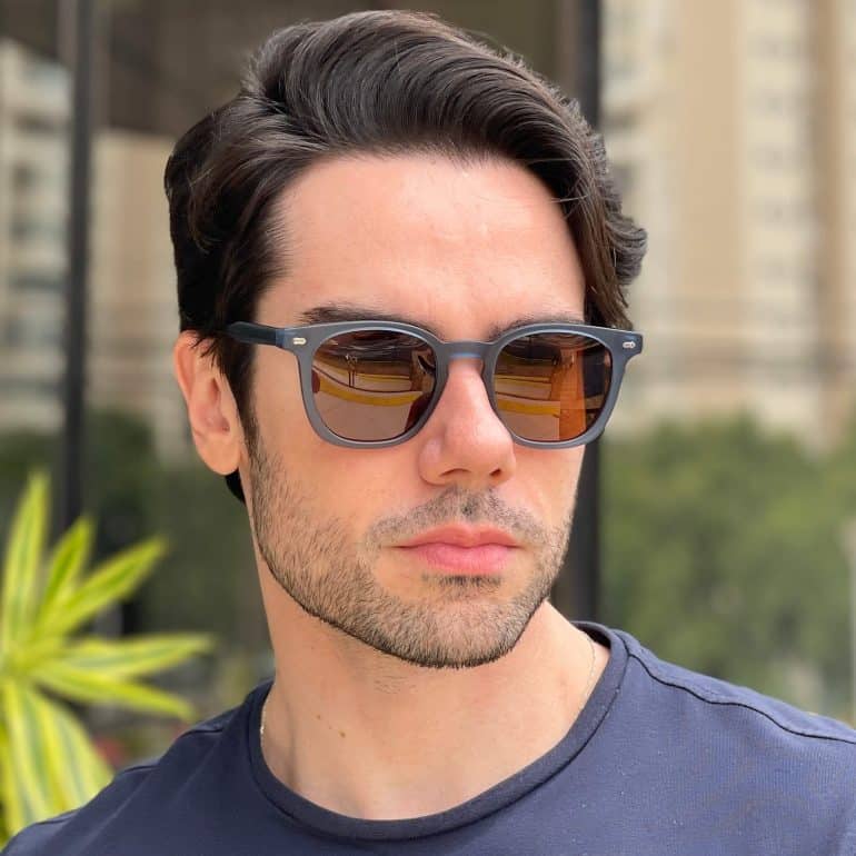safine com br oculos de sol masculino quadrado azul denis