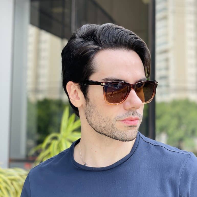 safine com br oculos de sol masculino quadrado marrom degrade eliezer 1