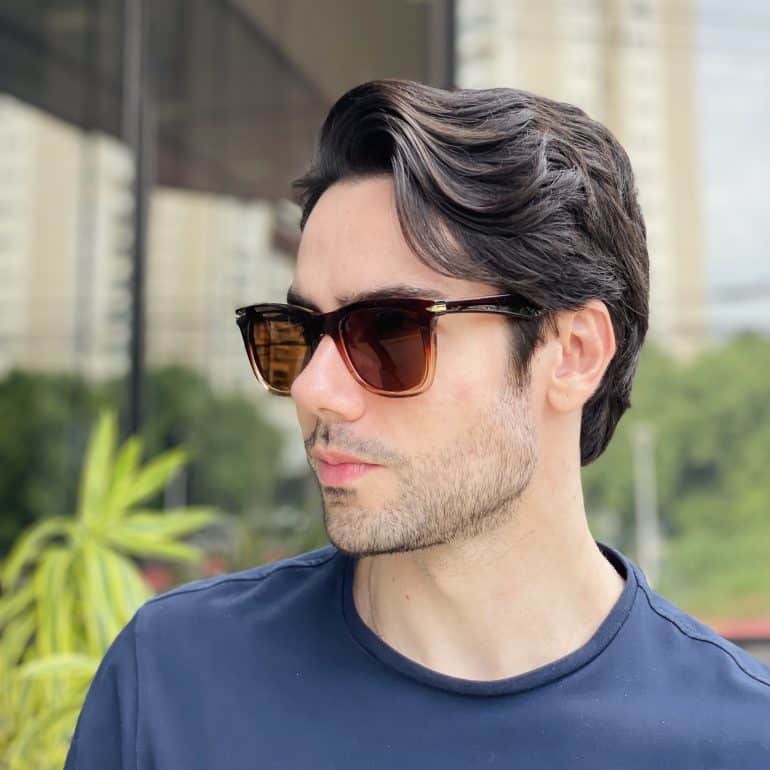 safine com br oculos de sol masculino quadrado marrom degrade eliezer 3