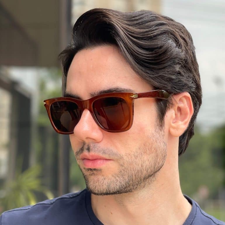 safine com br oculos de sol masculino quadrado marrom eliezer 3