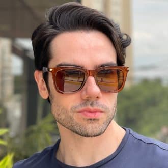 safine com br oculos de sol masculino quadrado marrom eliezer