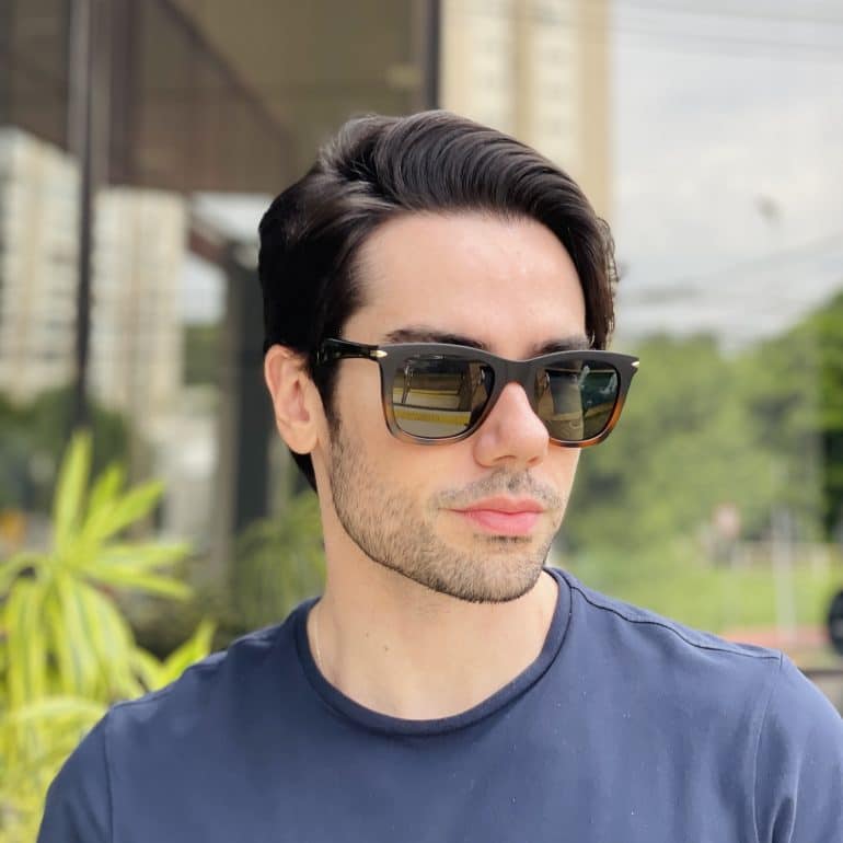safine com br oculos de sol masculino quadrado preto e tartaruga eliezer