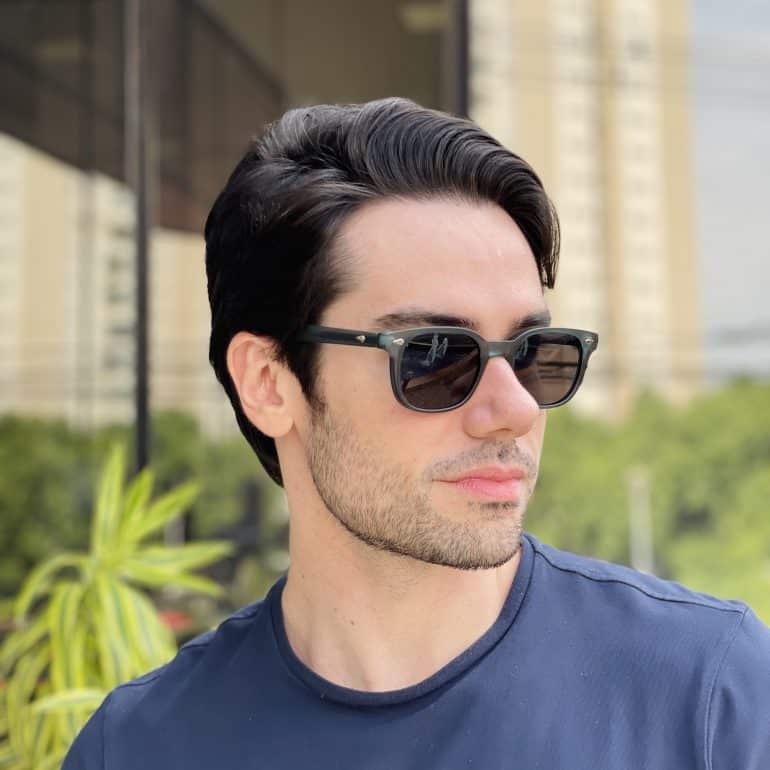 safine com br oculos de sol masculino retangular azul cesar 1