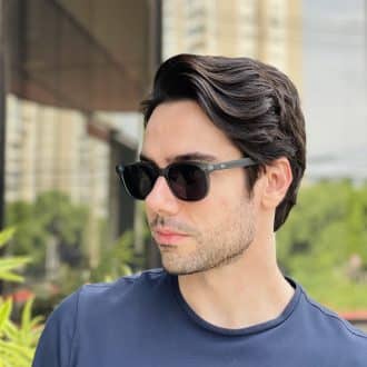 safine com br oculos de sol masculino retangular azul cesar 3