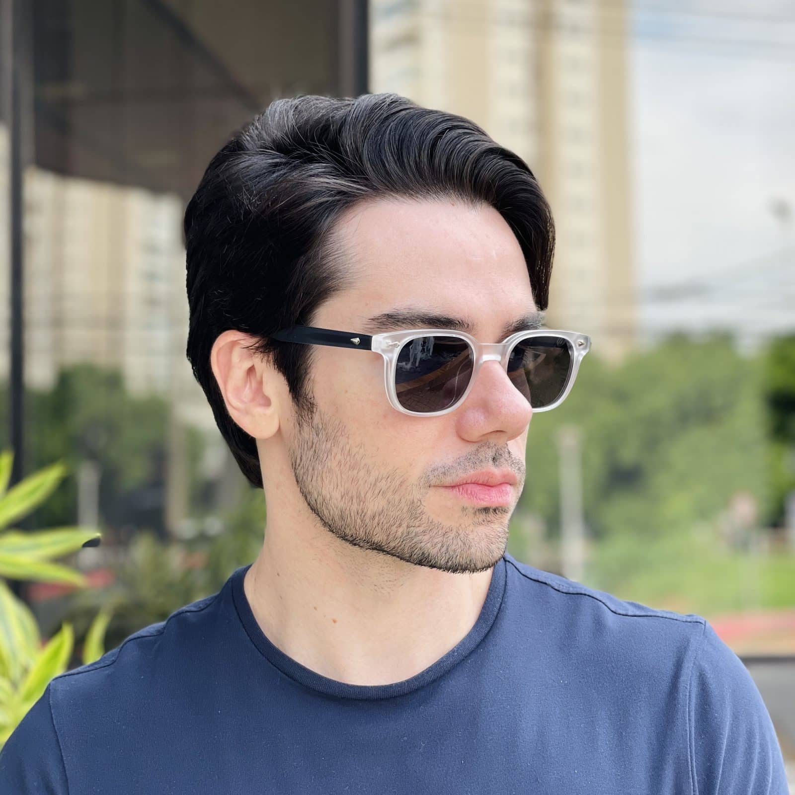 Oculos Retangular Óculos de Sol Masculino Retangular Fosco César - Safine