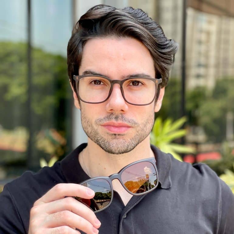 safine com br oculos 2 em 1 clip on masculino quadrado marrom ruan 13