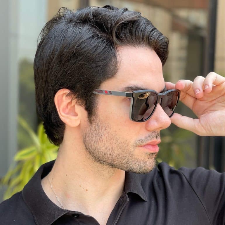 safine com br oculos 2 em 1 clip on masculino quadrado preto e cinza ruan 2