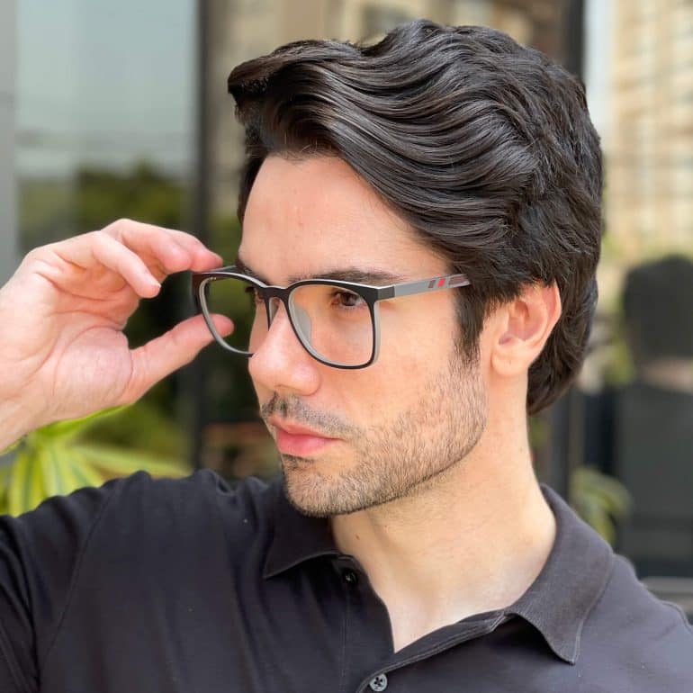 safine com br oculos 2 em 1 clip on masculino quadrado preto e cinza ruan 7