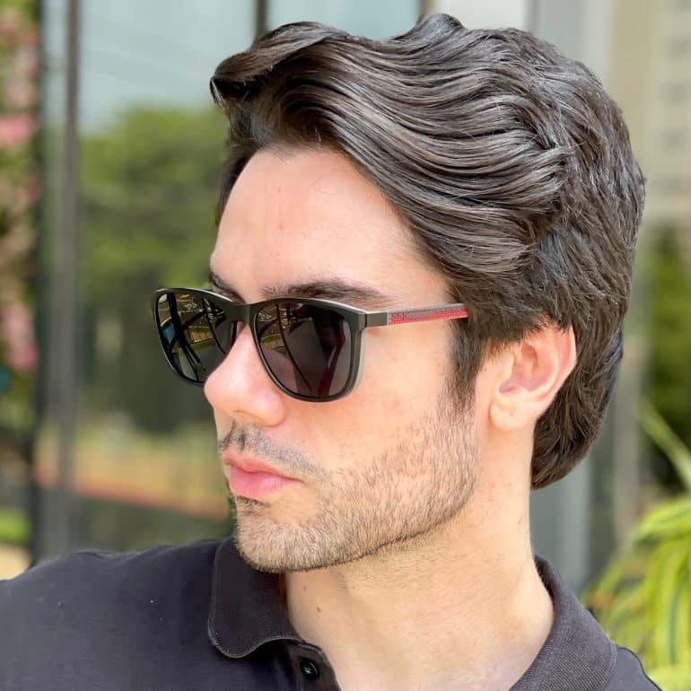 safine com br oculos 3 em 1 clip on masculino retangular preto e cinza alan 3