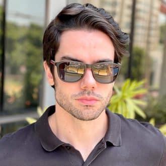 safine com br oculos 3 em 1 clip on masculino retangular preto e cinza alan