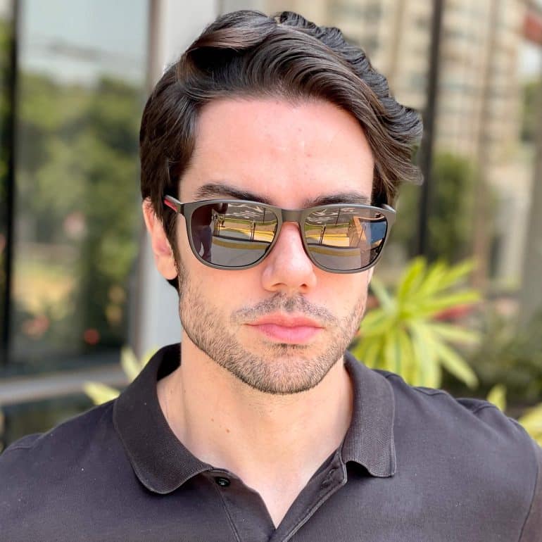 safine com br oculos 3 em 1 clip on masculino retangular preto e cinza alan