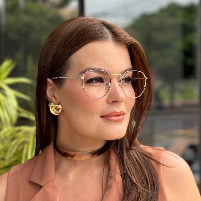 safine com br oculos de grau feminino hexagonal rose polly 1