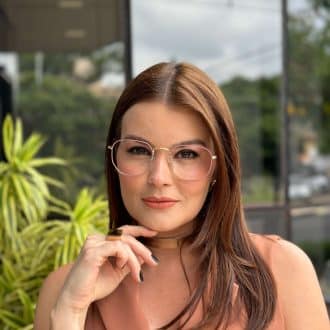 safine com br oculos de grau feminino hexagonal rose polly 4