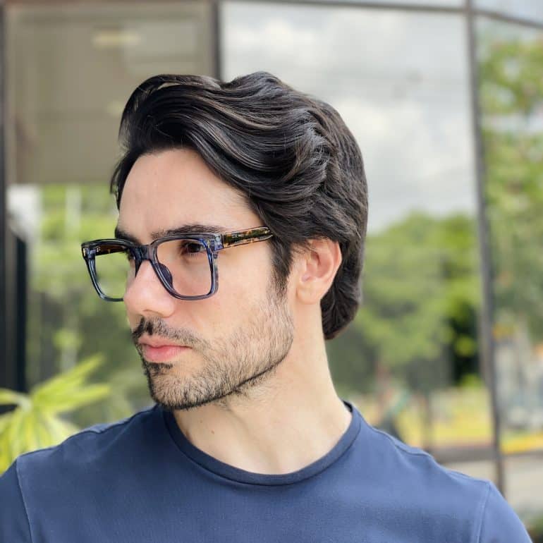 safine com br oculos de grau masculino quadrado azul enzo 3
