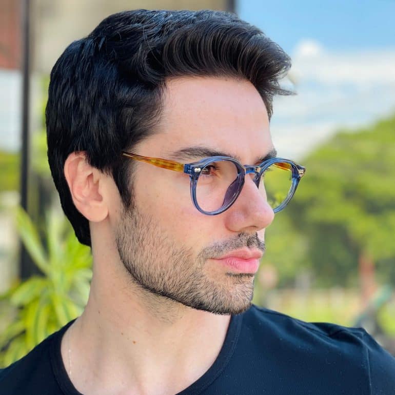 safine com br oculos de grau masculino redondo azul levi 2