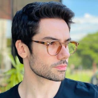 safine com br oculos de grau masculino redondo marrom transparente levi 2