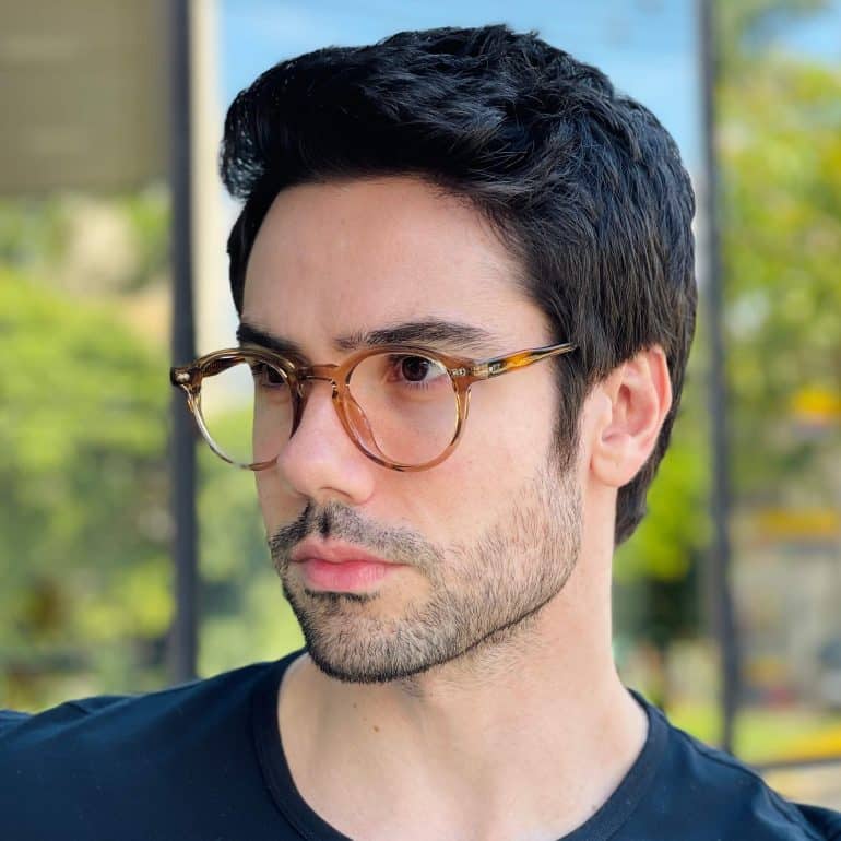 safine com br oculos de grau masculino redondo marrom transparente levi 4