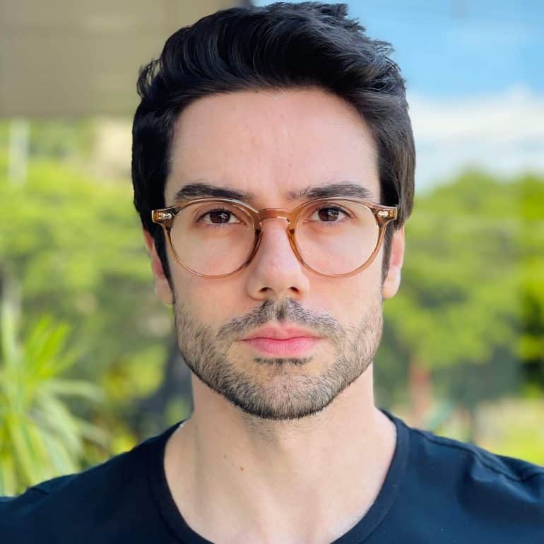 safine com br oculos de grau masculino redondo marrom transparente levi