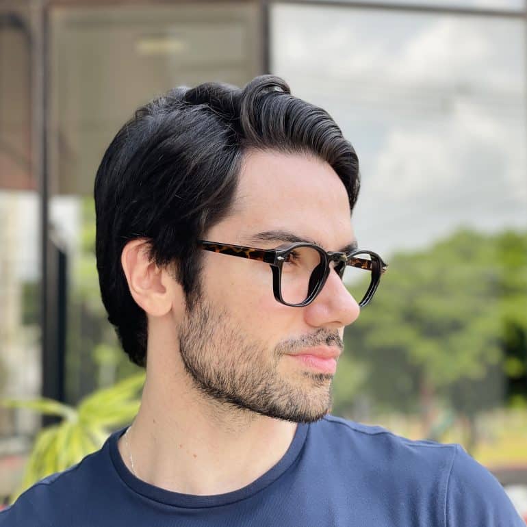 safine com br oculos de grau masculino redondo preto jorge 2