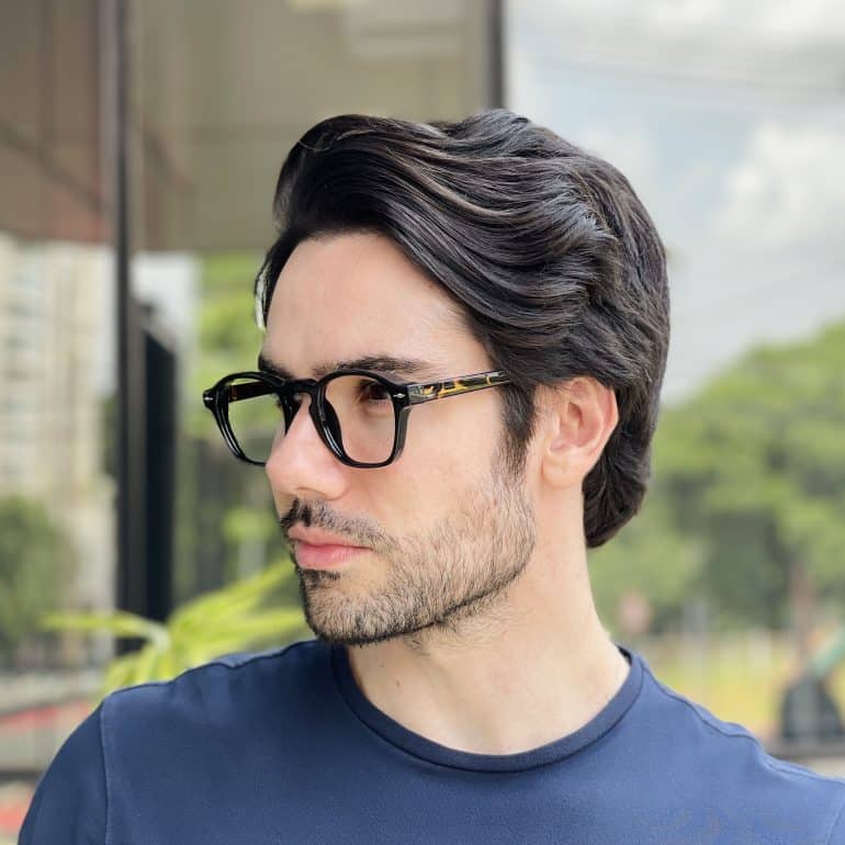 safine com br oculos de grau masculino redondo preto jorge 3