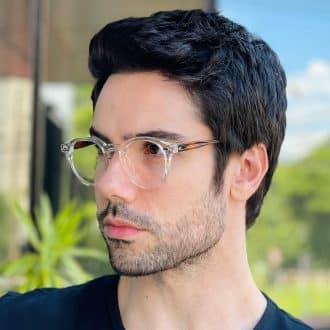 safine com br oculos de grau masculino redondo transparente levi 4