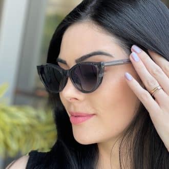 safine com br oculos feminino 2 em 1 clip on gatinho cinza joice 2
