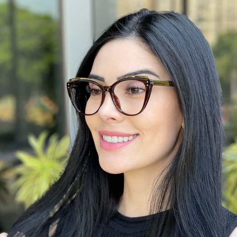 safine com br oculos feminino 2 em 1 clip on gatinho marrom amelia 4