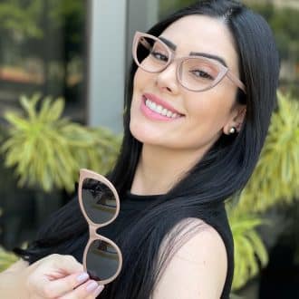 safine com br oculos feminino 2 em 1 clip on gatinho nude joice 7