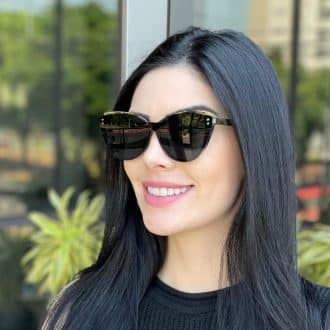 safine com br oculos feminino 2 em 1 clip on gatinho preto e azul amelia