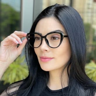 safine com br oculos feminino 2 em 1 clip on gatinho preto isis 4