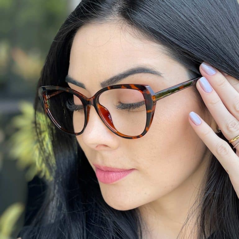 safine com br oculos feminino 2 em 1 clip on gatinho tartaruga isis 1