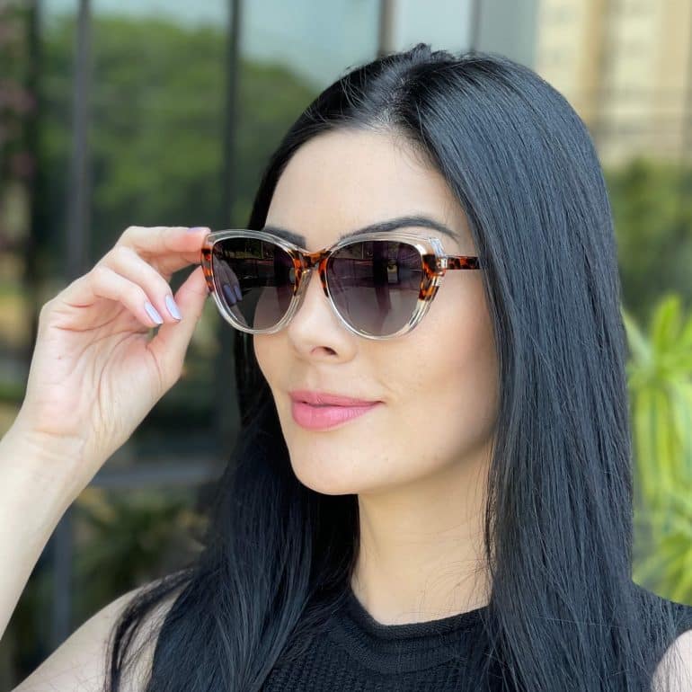 safine com br oculos feminino 2 em 1 clip on gatinho transparente e onca isis