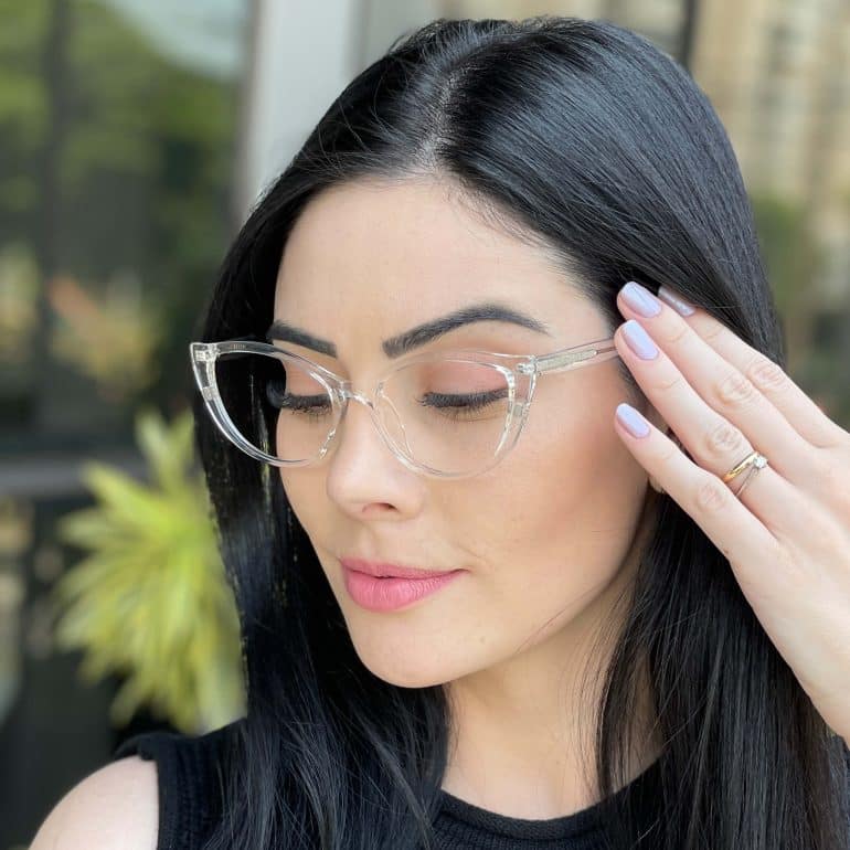 safine com br oculos feminino 2 em 1 clip on gatinho transparente joice 6