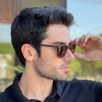 safine com br oculos 2 em 1 clip on masculino redondo marrom caleb 2