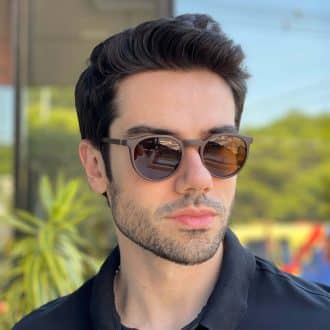 safine com br oculos 2 em 1 clip on masculino redondo marrom caleb