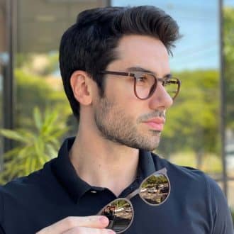 safine com br oculos 2 em 1 clip on masculino redondo marrom caleb 5