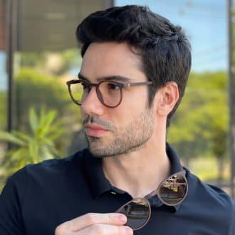 safine com br oculos 2 em 1 clip on masculino redondo marrom caleb 6
