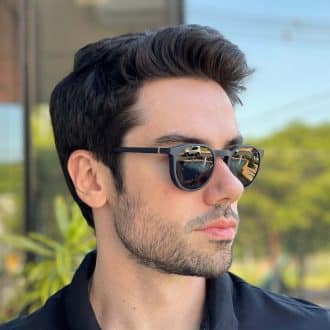 safine com br oculos 2 em 1 clip on masculino redondo preto e azul caleb 1