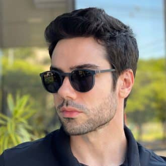 safine com br oculos 2 em 1 clip on masculino redondo preto e azul caleb 2