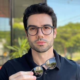 safine com br oculos 2 em 1 clip on masculino redondo preto e azul caleb 3