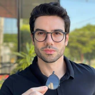 safine com br oculos 2 em 1 clip on masculino redondo preto e azul caleb 5