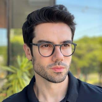 safine com br oculos 2 em 1 clip on masculino redondo preto e azul caleb 6