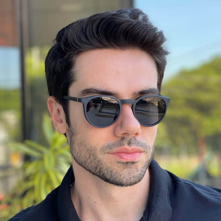 safine com br oculos 2 em 1 clip on masculino redondo preto e azul caleb