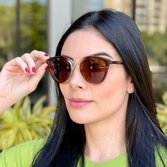 safine com br oculos 2 em 1 clip on redondo marrom e transparente paloma
