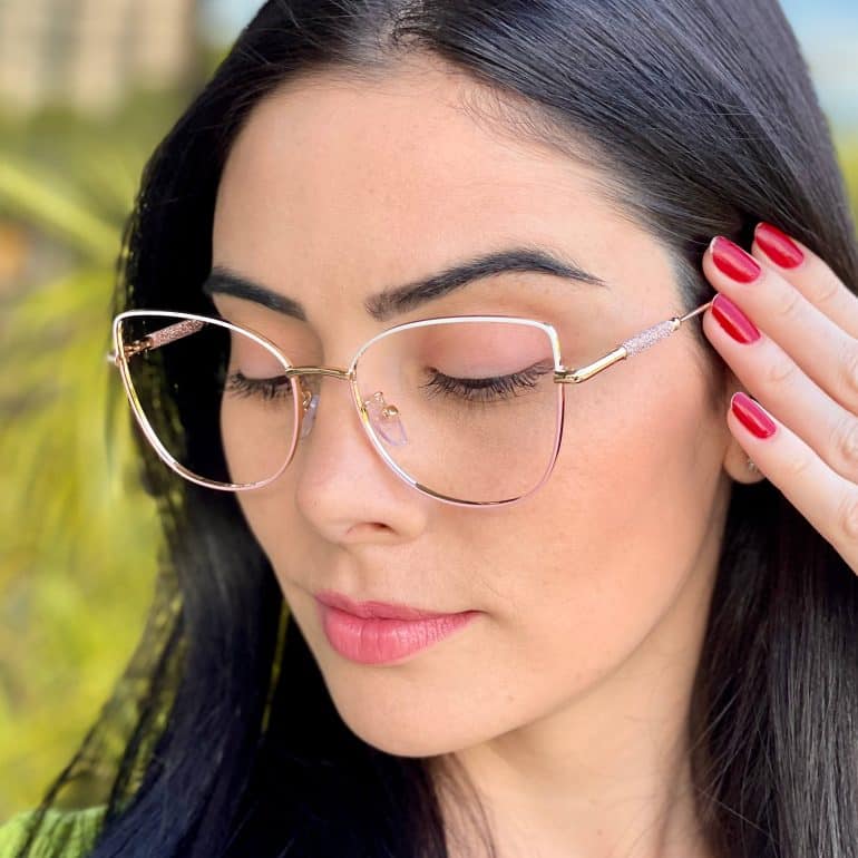 safine com br oculos de grau feminino gatinho branco e rosa eva 2